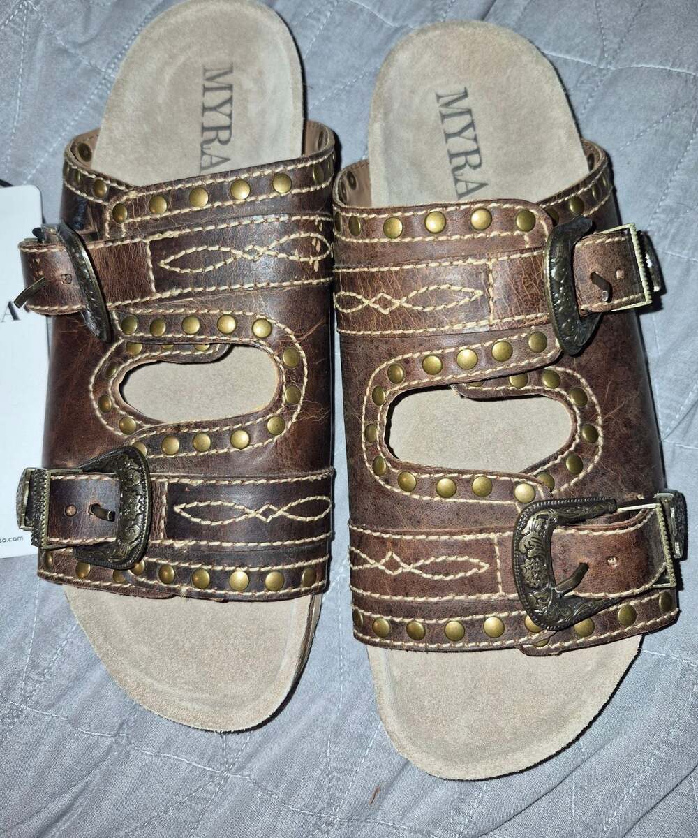 Myra Bag Great Sonora Sandals Brown Size US 10 EM-8450